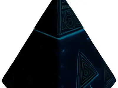Mystical Glowing SciFi Pyramid Artifact 3D model