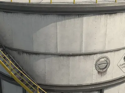 Oil Storage Tank v1 Low-poly 3D model