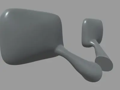 Car Mirror 018 Low-poly 3D model
