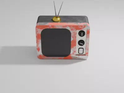 Retro Rusty TV  Vintage Old Television 3D Model 3D model