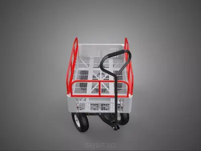 LIFEGUARD BEACH COAST SAND SEA CART WAGON TROLLEY WHEELBARROW 4W 3D model