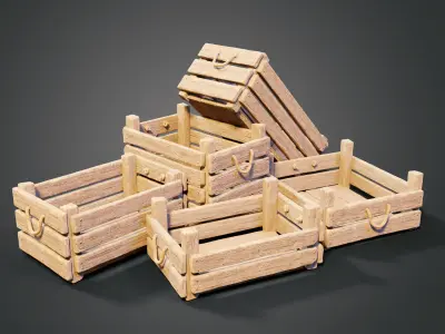 Medieval market props 3D Model Pack