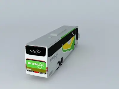 Buses bus with brazilian flag Free 3D model