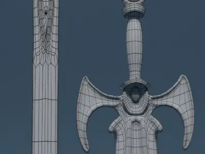 Sword Base Mesh C Free low-poly 3D model