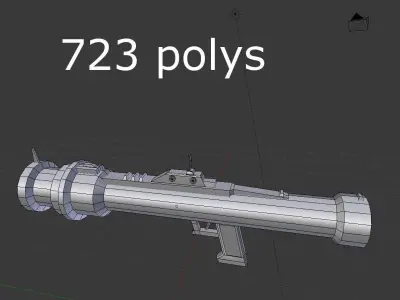 no brand low poly rocket launcher Low-poly 3D model