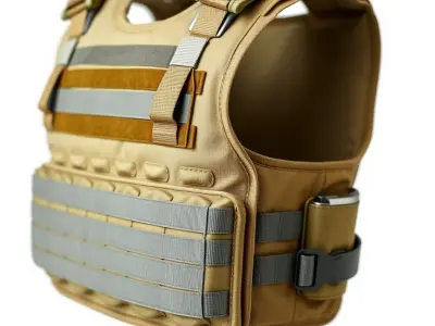 Tactical Vest Model Pack with Modular Design Low-poly 3D model