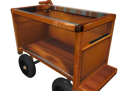 Weathered Industrial Utility Cart Low-poly 3D model