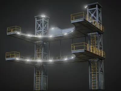 Platform for Games Low-poly 3D model