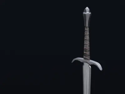Game ready medieval sword Free low-poly 3D model