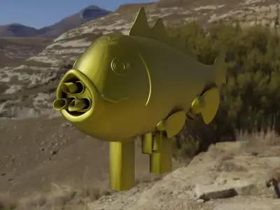 Fish Rocket Launcher Free 3D model