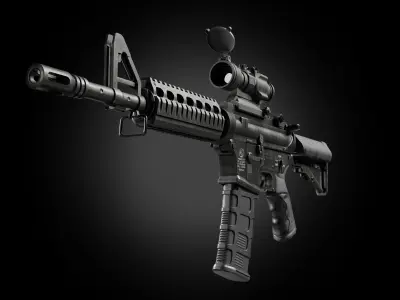 M4 assault rifle Low-poly 3D model get