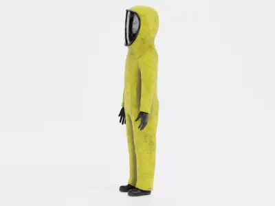 Protective Suit V5 - Weathered Hazmat Safety Coverall  3D model