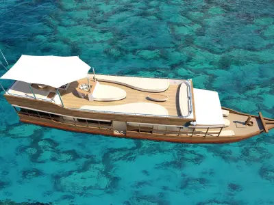 Tourist Boat 3D model