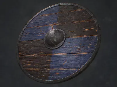Viking Shield Game Res Low-poly 3D model