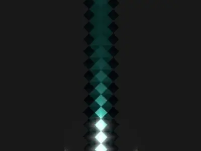 Diamond Long Sword Low-poly 3D model