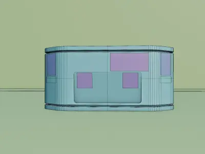 A sci-fi box model made in a blender Low-poly 3D model
