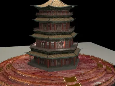Chinese ancient  tower  3D model
