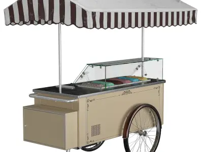 ISA Classic Ice Cream - Gelato Cart - Detailed 3D Model Low-poly 3D model