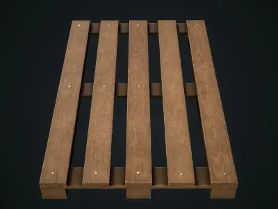 Wooden Pallet Low-poly 3D model 14