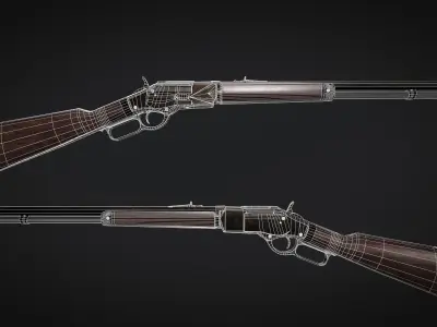 Winchester rifle 1873 Low-poly 3D model