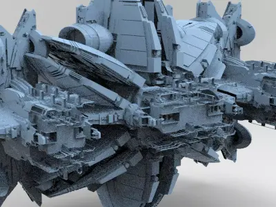 Star Ship pulse generator space walkways 3  3D model