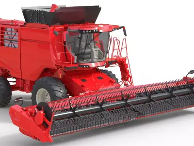 Combine Grain Harvester Low-poly 3D model