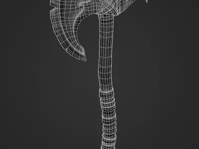 Two handed stylized axe Free low-poly 3D model