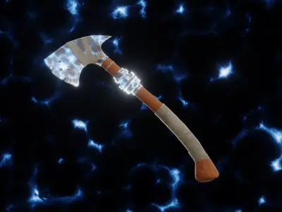 Lightning Axe - Elemental Axe - Model 01 Low-poly 3D model