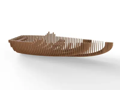 Abstract Boat Sculpture 3D model