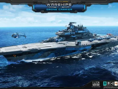 WARSHIPS - Drone Carrier  Low-poly 3D model