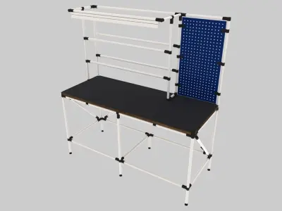 Workbench 3D model with table top 3D model