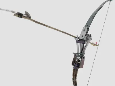 Crafted Bows and Arrows - wood and metal 3D model Low-poly 3D model