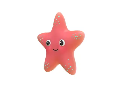 Starfish 3D Model with Basic Rig Low-poly 3D model