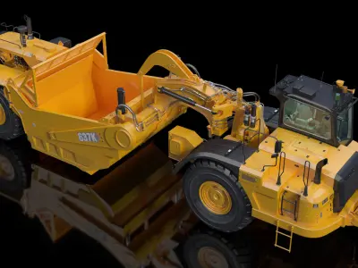 Cat 637K Scraper 3D model