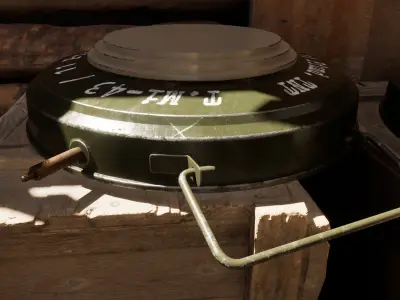 German WW2 Tellermine 43 Anti-Tank Mine 3D model