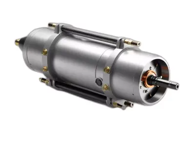 HighDetail Industrial Electric Motor Low-poly 3D model