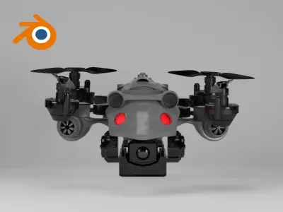 Sci-fi military kamikaze drone with a camera 3D model