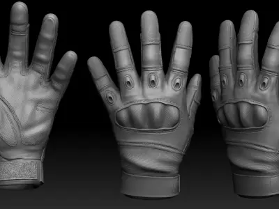 Tactical gloves hipoly  3D print model