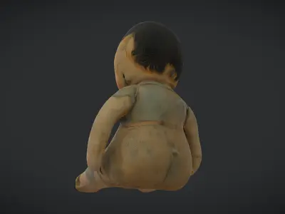 Broken Vintage Doll Low-poly 3D model