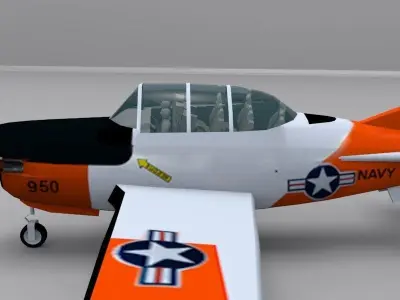 Beechcraft T-34C Mentor Low-poly 3D model