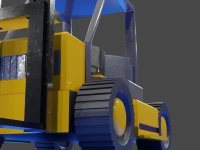 3 Low Poly Forklift with PBR textures Low-poly 3D model