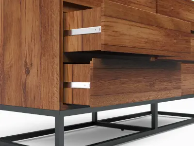 Logan Industrial 6-drawer Dresser by West Elm 3D model