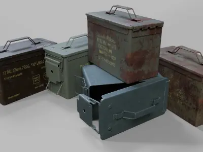 Ammo Boxes Low-poly 3D model order