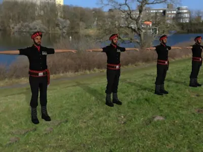 Indian commando Low-poly 3D model