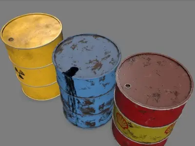 Oil Barrels PBR Free low-poly 3D model