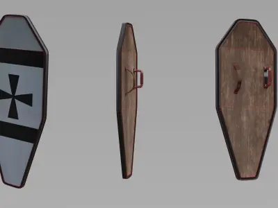 Wankel  Coffin  Kite medieval shields Free low-poly 3D model