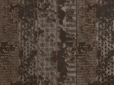Industrial Rusted Metal Trimsheet PBR Seamless Texture