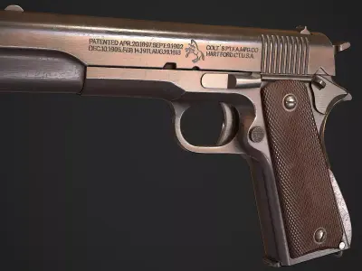 Colt 1911 Low-poly 3D model get