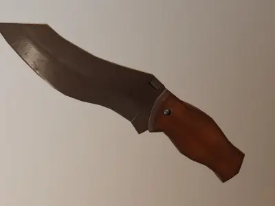 Game Ready Realistic Low Poly Combat Knife Low-poly 3D model purchase