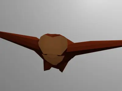 Owl 3D LowPoly Model flying head Free low-poly 3D model
